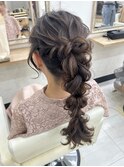 【お呼ばれ】編みおろしポニーテール