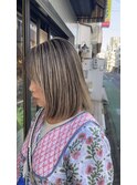 白髪ぼかしハイライトカラー 地毛ハイライト