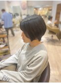 ショートボブ前下がりショート/オーガニックカラー/ショートヘア