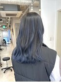 ネイビーカラー　デザインカラー　バレイヤージュ　博多
