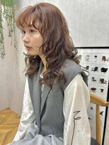 パーマ レイヤー イメチェン セミロング ニュアンスパーマ