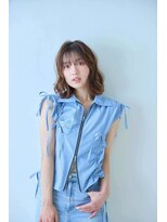 ミューク ハッピーヘアライフ 寺田町北口店(ｍieuxque happyhairlife)&nbsp;くびれヘアハイライトカラーミルクティーグレージュセミロング