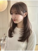 韓国風/レイヤー/前髪カット/オリーブ/透明感/ハッシュカット