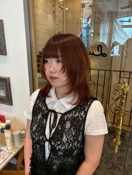 ルチア ヘア ステラ 京都店(Lucia hair stella) 顔周りミディアムレイヤーカットハッシュカット韓国京都河原町