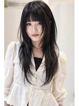 ローレンアオ(LOREN AO)の写真/LOREN顔周りレイヤー[ブリーチ/ダブルカラー/インナーカラー/レイヤーカット/縮毛矯正/韓国/レイヤー]