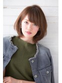小顔斜めバング&厚めバングのマーメイドアッシュハニーヘア