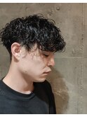 束感波巻きパーマ ツーブロックマッシュパーマ