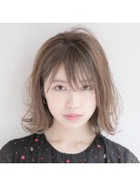 黒髪/グレーベージュ/レイヤーロング/前髪パーマ/銀座