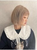 ハイトーンぱっつんレイヤーボブ/ぷつっとボブ/原宿モードボブ
