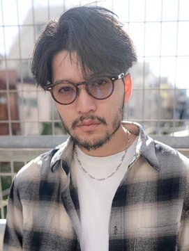 ケアリー 大泉学園(Carelly) ツイストパーマ七三オールバックマッシュウルフスリークショート