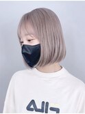 パールグレージュボブ_レッドブラウンハッシュカット_ba385821