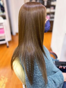 アークスヘアー 20代30代40代髪質改善カラーアッシュブラウン艶感ストレート