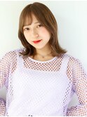 透け感◎柔らかブラウン/艶感カラー/外ハネボブ