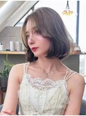 顔周り小顔レイヤーカット/ミディアム韓国ヘア/博多