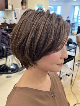 アントワープトーキョー(antwerp TOKYO) ★40代50代くびれショートカット白髪ぼかしハイライト根元パーマ