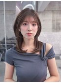 黒髪ボブルフネビージュ小顔ワンレン顔まわり韓国レイヤーカット