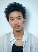 スパイキーショートベリーショート短髪アップバングフェード