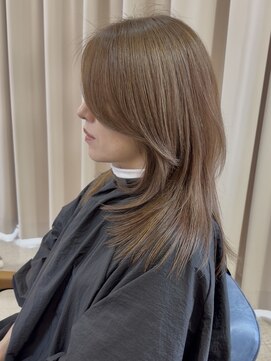 サンタフェ 柳津店(Santa'Fe) Santa'Fe式脱白髪染め白髪ぼかしカラー/レイヤーカット