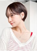 グレージュショート顔周りレイヤー前髪カットおくれ毛_F31008