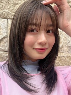 アース 焼津店(HAIR&MAKE EARTH) まとまりセミロング×ワンメイクカラー×ローレイヤー