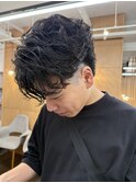 石橋阪大前/メンズパーマ/ニュアンスパーマ/センターパート
