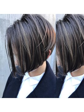 リマ(RIMA) 【RIMA】  切りっぱなしグレージュ×ミルクティーハイライト