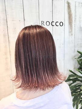 ロッコ 深谷店(ROCCO) #バレイヤージュ＃ピンク＃エヌドットカラー