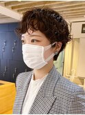 ショートパーマ_外ハネボブセクションカラー_ba393401
