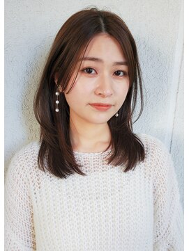 ガーデン オオタカノモリ(garden otakanomori) 前髪なし小顔レイヤーカット/ブラウンベージュ韓国風レイヤー