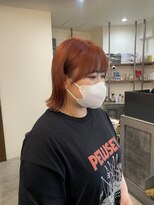 スイート ヘアデザイン(Suite HAIR DESIGN)&nbsp;【顔周りカット Sayaka】サイドバング×ピンクオレンジ