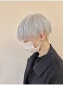 #ホワイトカラー/20代/マッシュ/ホワイト/艶髪/髪質改善