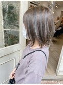 2025年オススメ髪形ボブルフネイビーブルージュ艶カラー赤羽