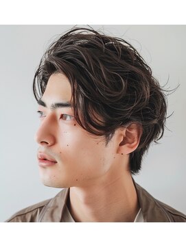 メンズ ルシードスタイル アウラ 松戸市五香(LUCIDO STYLE Aura) ミディアム【五香#メンズカット#＜理容室＞#ブリーチ#眉毛】