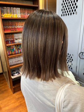 ロダット 横浜(LODAT by little) 切りっぱなしブリーチカラーオリーブベージュ【LODAT横浜】