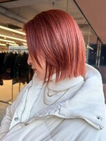 ノラ ヘアーサロン(NORA HAIR SALON) 【大久保】ブリーチカラー、オレンジベージュカラーボブスタイル