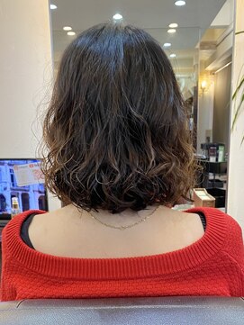 キャラ 池袋本店(CHARA) 動きのあるゆるふわ肩上ボブパーマ【池袋/ボブ/プードルパーマ】