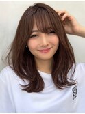【F】ニュアンスかわいいゆるふわヘア透明感カラー