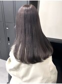 15238黒髪グレージュ髪質改善レイヤーワンカール韓国ストレート