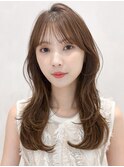 艶感前髪似合わせカット愛され美髪ハイライトカラーうるツヤ
