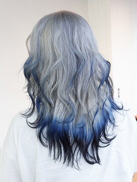 アルバム 銀座(ALBUM GINZA) デザインカラーブリーチダブルカラーハイトーンロング_ba562431