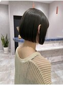小顔見せショートベージュカラーブリーチしない透明感カラー