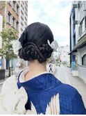 振袖ヘア/着物ヘア/シニヨン/着物アレンジ/結婚式ヘア