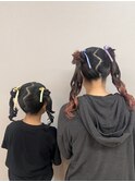 高めツインお団子ポニー