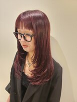 アロッタ 池袋(alotta)&nbsp;深みツヤカラー　ローズレッド×レイヤーロング