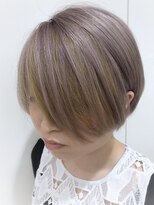 モリオフロムロンドン 大宮店(morio from London)&nbsp;大人かわいい長めバング小顔モテショート♪ピンクグレージュ