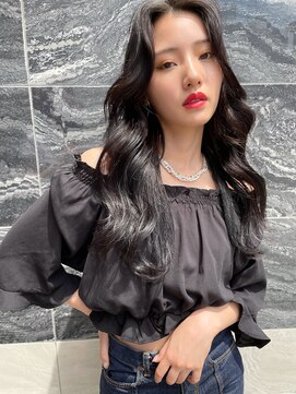 ジーナ 名駅(XENA.) 《ha34》ブルーブラック/グレージュ/ロングレイヤー/20代