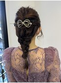 《結婚式のお呼ばれに》編みおろし風ダウンヘアーアレンジ