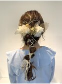 ロープ編み編み下ろしヘアセット　-天神 今泉 薬院-