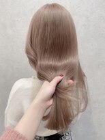 ロンド レア 天神大名店(Lond Le’a)&nbsp;ミルクティーベージュダブルカラーインナーカラー韓国20代前髪