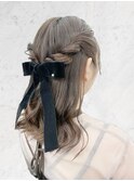 ハーフアップ　ヘアアレンジ　ヘアセット　mt___213r